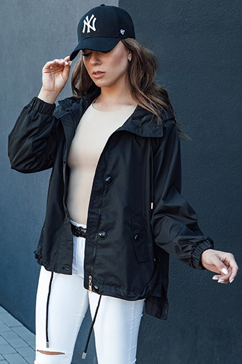 Kurtka damska przejściowa z kapturem BELART czarna Dstreet TY4459