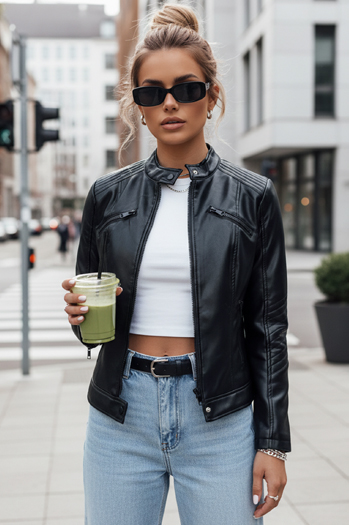 Kurtka skórzana damska KLIROS czarna Dstreet TY4466