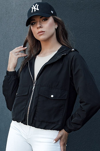 Kurtka przejściowa damska z kapturem BELIJ czarna Dstreet TY4470