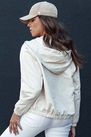 Kurtka przejściowa damska z kapturem BELIJ beżowa Dstreet TY4471