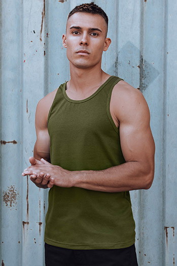 Koszulka bez rękawów męska gładka zielona Dstreet RX5621