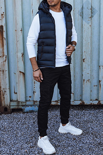 Kamizelka męska pikowana z kapturem granatowa Dstreet TX4751