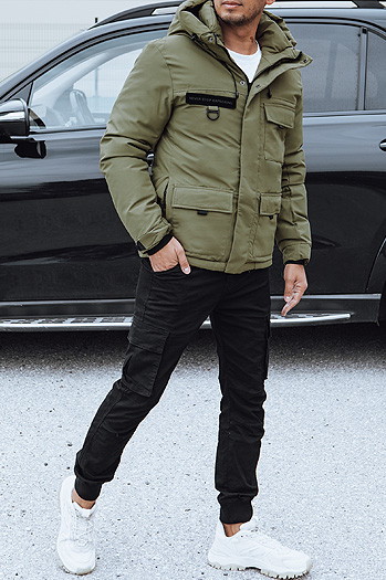 Kurtka zimowa męska z kapturem zielona Dstreet TX4756