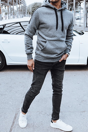 Bluza męska z kapturem ciemnoszara Dstreet BX5825
