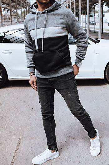 Bluza męska z kapturem ciemnoszara Dstreet BX5826