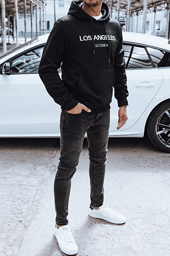 Bluza męska z kapturem czarna Dstreet BX5832