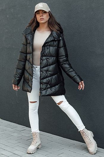 Płaszcz zimowy damski pikowany BLOOM czarny Dstreet TY4484