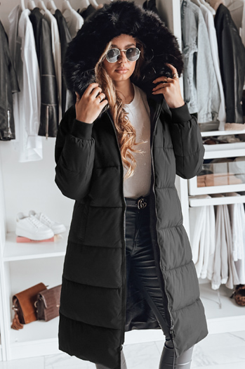 Kurtka damska zimowa z futerkiem TREVERSE czarna Dstreet TY4498