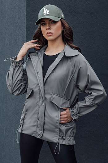 Kurtka damska przejściowa ORLANDO ciemnoszara Dstreet TY4507