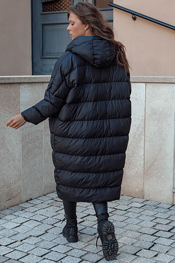 Kurtka zimowa damska oversize z kapturem ANNIKA czarna Dstreet TY4541