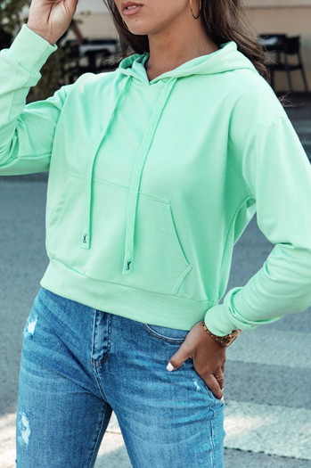 Bluza damska z kapturem TRENDHOOD mietowa Dstreet BY1333