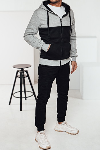 Bluza męska z kapturem jasnoszara Dstreet BX5834