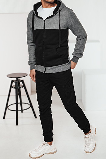 Bluza męska z kapturem ciemnoszara Dstreet BX5835