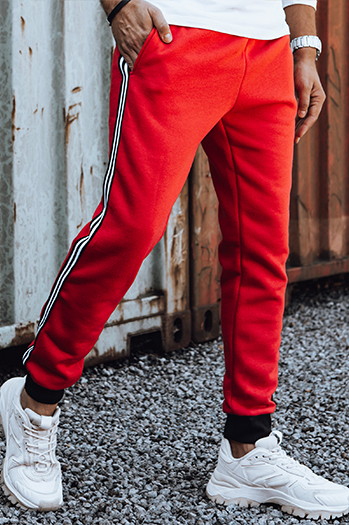Spodnie dresowe męskie czerwone UX4421