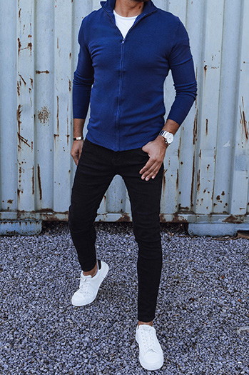 Sweter męski rozpinany niebieski Dstreet WX2217