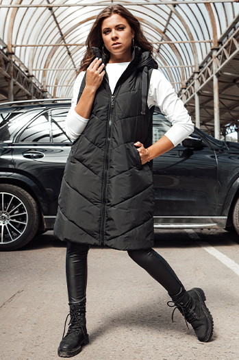 Kamizelka damska długa LIDMAN czarna Dstreet TY4561