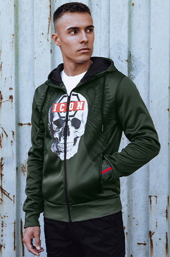 Bluza męska rozpinana z kapturem zielona Dstreet BX5838