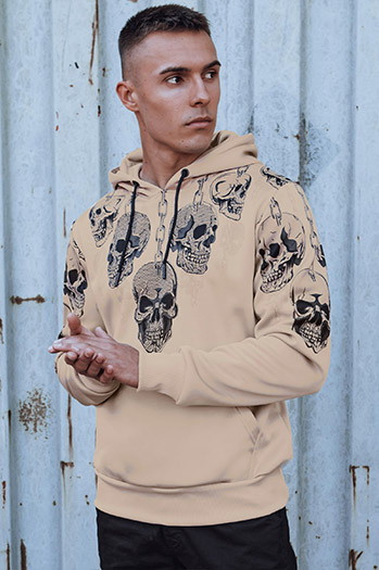 Bluza męska z kapturem beżowa Dstreet BX5842