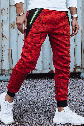 Spodnie męskie dresowe czerwone Dstreet UX4442