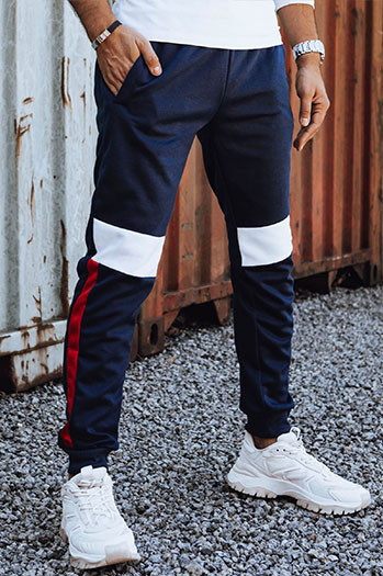 Spodnie męskie dresowe granatowe Dstreet UX4455