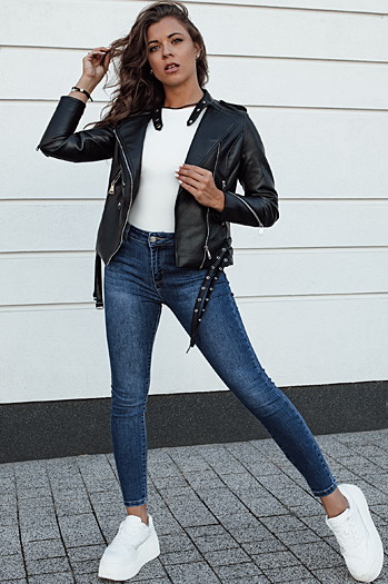 Spodnie damskie jeansowe slim fit ACORN ciemnoniebieskie Dstreet UY2155