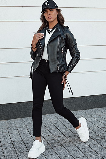 Spodnie damskie jeansowe slim fit ACORN czarne Dstreet UY2156