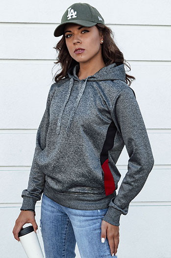 Bluza damska sportowa z kapturem GIM ciemnoszara Dstreet BY1335