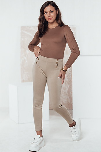 Spodnie damskie MODSTORY beżowe Dstreet UY2179