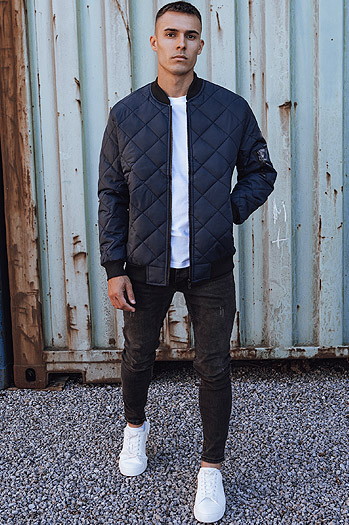 Kurtka męska pikowana bomber jacket granatowa TX4849