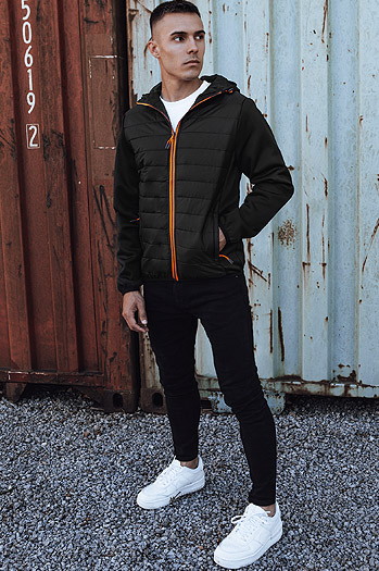 Kurtka męska przejściowa pikowana z kapturem czarna Dstreet TX4860