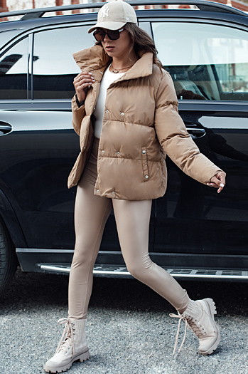 Kurtka zimowa damska pikowana LARO beżowa Dstreet TY4582