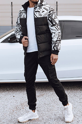 Kurtka zimowa męska pikowana z kapturem biała Dstreet TX4874