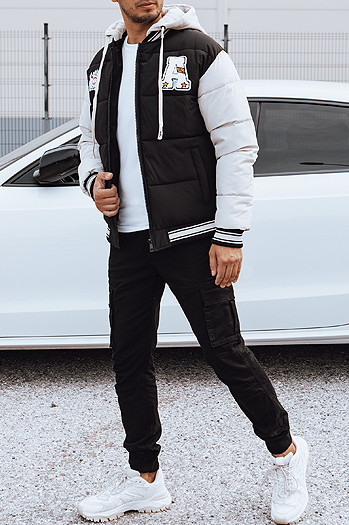 Kurtka zimowa męska z kapturem czarna Dstreet TX4879