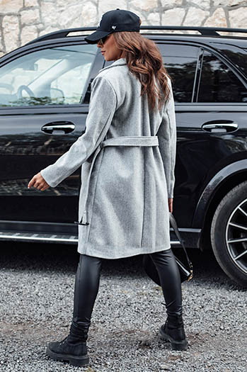 Płaszcz jesienny damski jednorzędowy SCHERMI jasnoszary Dstreet NY0668