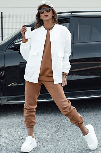 Komplet damski dresowy ARIELLA PREMIUM mokka Dstreet AY1097