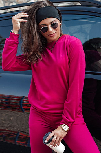 Komplet damski dresowy MILIAN fuksja Dstreet AY1099