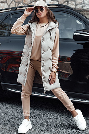 Komplet damski dresowy MILIAN ciemnobeżowy Dstreet AY1107