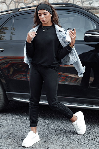 Komplet damski dresowy MILIAN czarny Dstreet AY1108