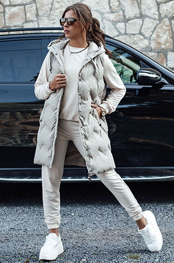 Komplet damski dresowy MILIAN jasnobeżowy Dstreet AY1110