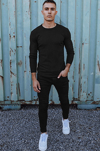 Sweter męski klasyczny czarny Dstreet WX2226
