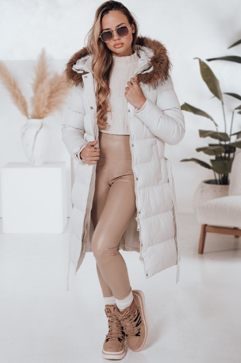 Kurtka zimowa damska pikowana z futerkiem STYLEBELLA biała Dstreet TY4610