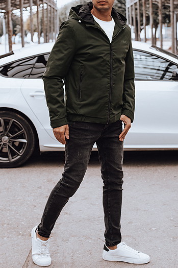 Kurtka męska przejściowa z kapturem zielona Dstreet TX4888