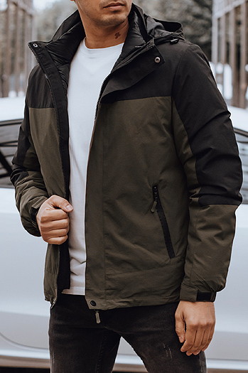 Kurtka męska zimowa z kapturem zielona Dstreet TX4896