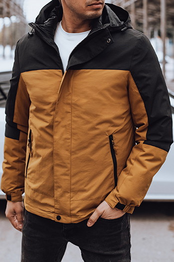 Kurtka męska zimowa z kapturem kamelowa Dstreet TX4898