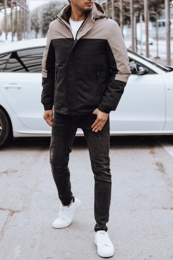 Kurtka męska zimowa z kapturem czarna Dstreet TX4899