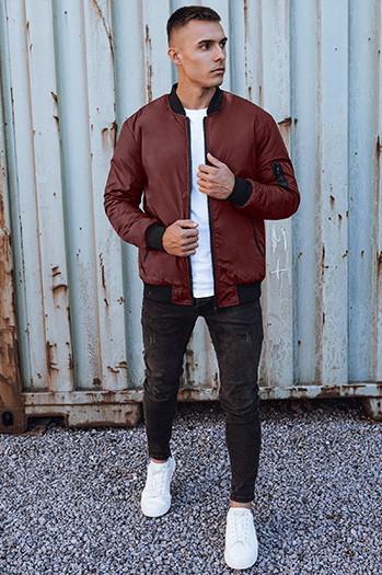 Kurtka męska bomber jacket bordowa Dstreet TX4931