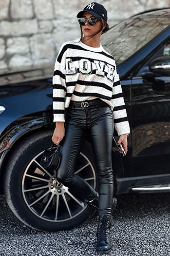 Spodnie damskie GLOSSTEP woskowane czarne Dstreet UY2194