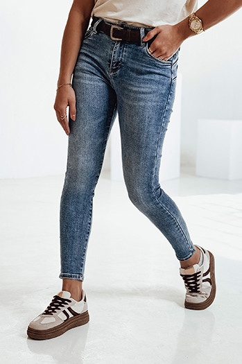 Spodnie jeansowe damskie JEANSETTA z paskiem w zestawie niebieskie Dstreet UY2202