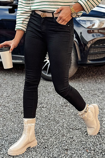 Spodnie damskie jeansowe push up FAYLORISI czarne Dstreet UY2208