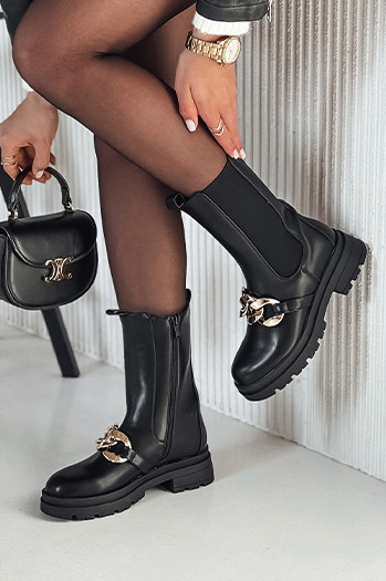 Botki damskie NIGHTWALK czarne Dstreet ZY0492